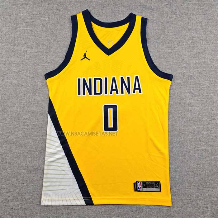 Camiseta Nino Indiana Pacers Tyrese Haliburton NO 0 Statement 2024-25 Amarillo